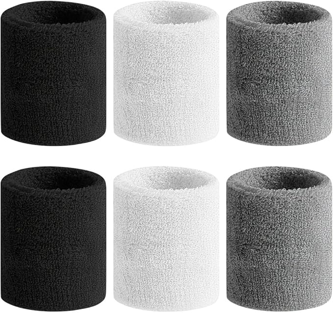 Sweatbands Sports Wristband for Men & Women - Moisture Wicking Athletic Cotton Terry Cloth Sweatband for Tennis, Basketball, Running, Gym, Working Out